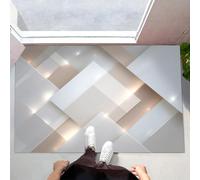ALTCIRNMD Alfombra Entrada Gris Geometría Flash Alfombras Limpia Zapatos Arte 3D Baño Alfombrilla Antideslizante para Patio Cocina Trasera Interiores Y Exteriores,40X60Cm