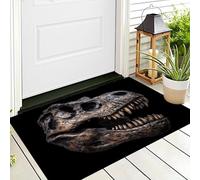 ALTCIRNMD Alfombra Entrada Negro Personalidad del Tiranosaurio Rex Alfombras Limpia Zapatos Animales Feroces Baño Alfombrilla para Patio Cocina Trasera Interiores Y Exteriores,70X100Cm
