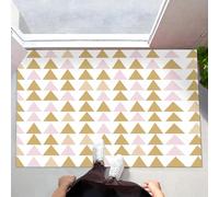 ALTCIRNMD Alfombra Entrada Oro Rosa Triángulo De La Moda Alfombras Limpia Zapatos Arte Geométrico Baño Alfombrilla Antideslizante para Patio Cocina Trasera Interiores Y Exteriores,70X100Cm