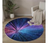 ALTCIRNMD Alfombra Redonda De Cielo Estrellado Radial,Alfombras Redondas Lavable, Otoño Invierno Cálido Antideslizante Alfombra Salon Redondas para Cocina Habitacion Oficina, 100Cm, Azul