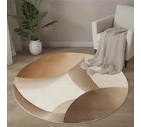 ALTCIRNMD Alfombra Redonda De Curva Semicircular,Alfombras Redondas Lavable, Otoño Invierno Cálido Antideslizante Alfombra Salon Redondas para Cocina Habitacion Oficina, 60Cm, Blanquecino