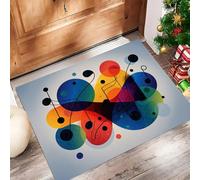 ALTCIRNMD Alfombra Rojo Azul Símbolos Musicales 50X80Cm Pies para Entrada Suave Lavable Dinamismo Visual para Cocina Antideslizante De Pelo Bajo Plegable para Puerta Delantera Salón