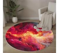 ALTCIRNMD Alfombras Redonda De Habitacion, Llama Fluida 3D Alfombra Salon Antideslizante Pelo Corto Suave para Dormitorio Pasillo Comedor Sala De Estar, 60Cm