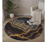 ALTCIRNMD Alfombras Redonda De Habitacion, Luz De Estrellas Fluida 3D Alfombra Salon Antideslizante Pelo Corto Suave para Dormitorio Pasillo Comedor Sala De Estar, 60Cm