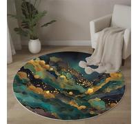 ALTCIRNMD Alfombras Redonda De Habitacion, Mármol Fluido 3D Alfombra Salon Antideslizante Pelo Corto Suave para Dormitorio Pasillo Comedor Sala De Estar, 60Cm