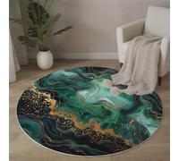 ALTCIRNMD Alfombras Redonda De Habitacion, Textura De Mármol 3D Alfombra Salon Antideslizante Pelo Corto Suave para Dormitorio Pasillo Comedor Sala De Estar, 160Cm