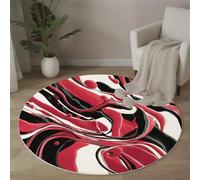 ALTCIRNMD Alfombras Redonda De Habitacion, Textura Fluida 3D Alfombra Salon Antideslizante Pelo Corto Suave para Dormitorio Pasillo Comedor Sala De Estar, 100Cm