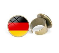 ALTCIRNMD Anillo Ajustable Vintage con Bandera De Alemania,Anillo para Pulgar,Anillo Ajustable para Dedo con Caja De Regalo,Regalo De Amistad De Navidad para Mujeres Y Hombres