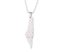 ALTCIRNMD Collar para Mujeres/Palestina Collar Colgante Mujeres Hombres Collar De Cadena Regalo De Cumpleaños De Aniversario/Medallón Colgante con Cadena De Joyería De Moda Charm Símbolo Patriótic
