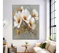ALTCIRNMD Cuadros Decoracion Salon Rosas 70X100Cm Para Dormitorios Cuadro Decorativos De Salon Lienzos Decorativo Pared Decoracion Dormitorio Matrimonio Resumen De Plantas Blanco Lechoso