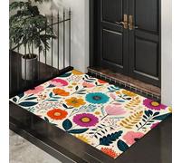 ALTCIRNMD Felpudo Abundante Floración Ilustraciones Retro, Antideslizante, Estera Rectangular Lavable A Máquina De Poliéster para Entrada, Cocina, Dormitorio, Baño, Decoración del Hogar, 80X120Cm
