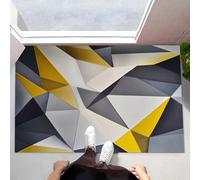 ALTCIRNMD Felpudo De Entrada Amarillo Grisáceo Geometría Angular 3D Arte Moderno 60X90Cm Suave Duradero Bienvenida para Puerta Casa Trasera Delantera Garajes Alfombra Otoño