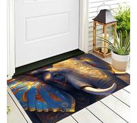 ALTCIRNMD Felpudo De Entrada Azul Parduzco Elefante Fuerte 3D Animales Fantásticos 80X120Cm Suave Duradero Bienvenida para Puerta Casa Trasera Delantera Garajes Alfombra Otoño