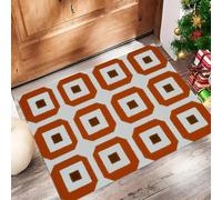 ALTCIRNMD Felpudo Entrada Casa 70X100Cm, Antideslizante Y Lavable, Alfombra De Entrada Interior con Rejilla Octogonal,Tapete De Geometría Simple Marrón Anaranjado