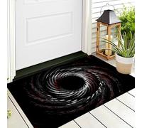 ALTCIRNMD Felpudo Negro Espiral De Línea Tapete De Entrada para Interiores Y Exteriores para Todas Las Estaciones,Artes Visuales Antideslizante Felpudo Frontal,60X90Cm
