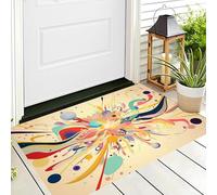 ALTCIRNMD Felpudos para Patio,Felpudo De Bienvenida con Amarillo Claro Planeta Universo Ilustración Abstracta para Baño Interiores Y Exteriores,para Puerta Delantera Y Trasera Y Garaje,90X150Cm