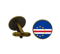 ALTCIRNMD Gemelos con Botón De La Bandera De Las Islas De Cabo Verde para Hombres,Gemelos Patrióticos Étnicos Personalizados De Los Isleños De Cabo Verde,Joyería De Aniversario con Dije De Bandera De