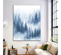 ALTCIRNMD Lienzos Decorativos Bosque De Pinos Brumoso Cuadro Sobre Lienzo Naturaleza Brumosa Vertical 50X70Cm Cuadros Decoracion Salon Dormitorio Cocina Cuadros Pared Imágenes Wall Art Prints Decor