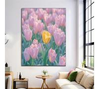 ALTCIRNMD Lienzos Decorativos Campos De Tulipanes Cuadro Sobre Lienzo Plantas De Paisaje Vertical 60X90Cm Cuadros Decoracion Salon Dormitorio Cocina Cuadros Pared Imágenes Wall Art Prints Decor