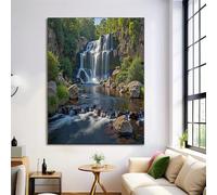 ALTCIRNMD Lienzos Decorativos Cascada Del Acantilado Cuadro Sobre Lienzo Belleza Natural Vertical 70X100Cm Cuadros Decoracion Salon Dormitorio Cocina Cuadros Pared Imágenes Wall Art Prints Decor