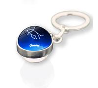 ALTCIRNMD Llavero De Constelación Luminosa De Géminis, Llavero De Bola De Cristal Que Brilla En La Oscuridad, Llavero De Acuario, Llavero De Sagitario, Llavero De Libra, Regalo De Cumpleaños