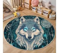 ALTCIRNMD Lobo De Mandrágora 3D Alfombra De Sala Grande Azul Animales Fantásticos Patrón Alfombra Infantil Habitación Antideslizante Suave Alfombrilla De Decoración Juego Felpudo,Azul Oscuro 180Cm