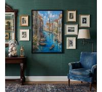 ALTCIRNMD Póster Artístico Góndola Veneciana De Pared Con Impresiones De Ciudad Acuática Realista Azul Real Tamaño,Cuadros En Lienzo Para Sala De Estar, Decoración Del Hogar, 70X100Cm Sin Marco