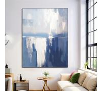 ALTCIRNMD Prints Azul Y Blanco Tono De Color Simple Pósters De Arte De Pared Decoración De Dormitorio,Pintura Impresionista Laminas Decorativas Impressions Sobre Lienzo Cuadros,Sin Marco 50X70Cm