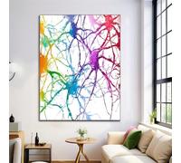 ALTCIRNMD Prints Color Neuronas De Acuarela Pósters De Arte De Pared Decoración De Dormitorio,Arte Abstracto Laminas Decorativas Impressions Sobre Lienzo Cuadros,Sin Marco 40X50Cm