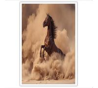 ALTCIRNMD Prints Marrón Caballo Elegante Pósters De Arte De Pared Decoración De Dormitorio,Animales Del Desierto Laminas Decorativas Impressions Sobre Lienzo Cuadros,Sin Marco 30X40Cm