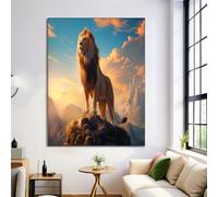 ALTCIRNMD Prints Marrón León De Montaña Pósters De Arte De Pared Decoración De Dormitorio,Animales Naturales Laminas Decorativas Impressions Sobre Lienzo Cuadros,Sin Marco 60X90Cm