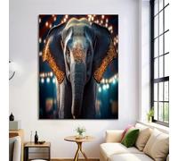ALTCIRNMD Prints Negro Grisáceo Elefante Ligero Pósters De Arte De Pared Decoración De Dormitorio,Animales De Película Laminas Decorativas Impressions Sobre Lienzo Cuadros,Sin Marco 50X70Cm