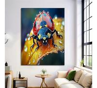 ALTCIRNMD Prints Rojo Y Amarillo Mariquita Gota De Agua Pósters De Arte De Pared Decoración De Dormitorio,Insectos Coloridos Laminas Decorativas Impressions Sobre Lienzo Cuadros,Sin Marco 30X40Cm