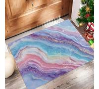 ALTCIRNMD Tapete Azul Pálido Mármol En Espiral Puerta Felpudo De Entrada Exterior Atrapar Suciedad Alfombra Colores De Ensueño para Interior Jardines Cocina Pasillo Trasera Delantera, 90X150Cm