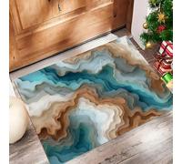 ALTCIRNMD Tapete Beige Líneas Onduladas Puerta Felpudo De Entrada Exterior Atrapar Suciedad Alfombra Dinámica Abstracta para Interior Jardines Cocina Pasillo Trasera Delantera, 80X120Cm