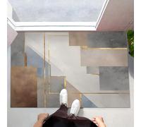 ALTCIRNMD Tapete Beige Rectángulo De Línea Puerta Felpudo De Entrada Exterior Atrapar Suciedad Alfombra Abstracto Moderno para Interior Jardines Cocina Pasillo Trasera Delantera,40X60Cm