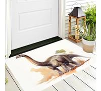 ALTCIRNMD Tapete Blanco Parduzco Dinosaurio Flor Puerta Felpudo De Entrada Exterior Atrapar Suciedad Alfombra Animales De Acuarela para Interior Jardines Cocina Pasillo Trasera Delantera,50X80Cm