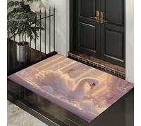 ALTCIRNMD Tapete Blanco Rosado Cisne De Bañera Puerta Felpudo De Entrada Exterior Atrapar Suciedad Alfombra Ilustraciones De Ensueño para Interior Jardines Cocina Pasillo Trasera Delantera,50X80Cm