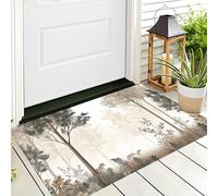 ALTCIRNMD Tapete Broncearse Hojas De Arboles Puerta Felpudo De Entrada Exterior Atrapar Suciedad Alfombra Bosque Retro para Interior Jardines Cocina Pasillo Trasera Delantera,70X100Cm