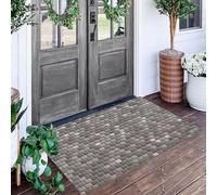 ALTCIRNMD Tapete Gris Paredes De Roca Puerta Felpudo De Entrada Exterior Atrapar Suciedad Alfombra Textura Dimensional para Interior Jardines Cocina Pasillo Trasera Delantera,70X100Cm