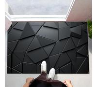 ALTCIRNMD Tapete Negro Triángulo Visual Puerta Felpudo De Entrada Exterior Atrapar Suciedad Alfombra Abstracto Moderno para Interior Jardines Cocina Pasillo Trasera Delantera,70X100Cm