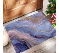 ALTCIRNMD Tapete Oro Púrpura Mármol Líquido Puerta Felpudo De Entrada Exterior Atrapar Suciedad Alfombra Textura Abstracta para Interior Jardines Cocina Pasillo Trasera Delantera, 70X100Cm