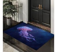 ALTCIRNMD Tapete Púrpura Medusas De Aguas Profundas Puerta Felpudo De Entrada Exterior Atrapar Suciedad Alfombra Hermoso Y De Ensueño para Interior Jardines Cocina Pasillo Trasera Delantera,60X90Cm