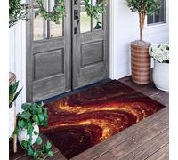 ALTCIRNMD Tapete Rojo Intenso Lava Fluyendo Puerta Felpudo De Entrada Exterior Atrapar Suciedad Alfombra Textura para Interior Jardines Cocina Pasillo Trasera Delantera,60X90Cm
