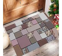 ALTCIRNMD Tapete Rosa Bloques De Muro De Ladrillo Puerta Felpudo De Entrada Exterior Atrapar Suciedad Alfombra Textura Simple para Interior Jardines Cocina Pasillo Trasera Delantera, 50X80Cm