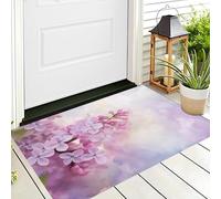 ALTCIRNMD Tapete Rosa Púrpura Hermosas Flores Lilas Puerta Felpudo De Entrada Exterior Atrapar Suciedad Alfombra Plantas De Fantasía para Interior Jardines Cocina Pasillo Trasera Delantera,40X60Cm