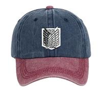 ALTcompluser Gorra de béisbol unisex Anime Attack on Titan, gorra de algodón bordada con alas de libertad, gorra ajustable azul Talla única