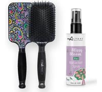 Altéax Cepillo desenredante para cabello cachemira + desenredante cabello spray 100 ml - Cepillo alisador para el cabello óptimo para desenredar el cabello anudado de niños y adultos - Cepillo de pelo
