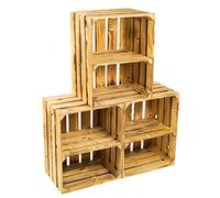 Alten Land - Juego de 3 cajas robustas de vino para frutas, tamaño 49 x 42 x 31 cm