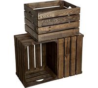 Alten Land - Juego de 3 cajas robustas de vino para frutas, tamaño 49 x 42 x 31 cm